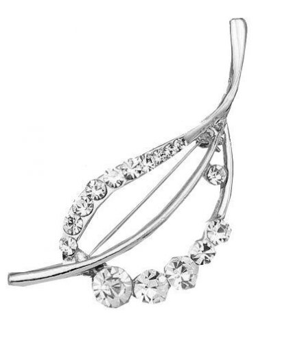 SB082  - Leaf wild diamond brooch 